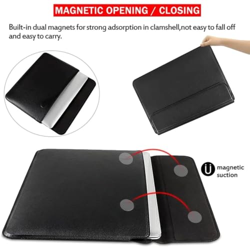 Black Shockproof Laptop Case 14-15.6 Inch ONLY MacBook Pro Air Dell Inspiron HP Pavilion ASUS ZenBook Lenovo IdeaPad Ultra-Thin Water Resistant Bag, Not for 11-13” - color: Black, size: Size Large 14-15.6 inch