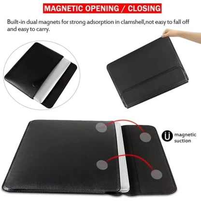 Black Shockproof Laptop Case 14-15.6 Inch ONLY MacBook Pro Air Dell Inspiron HP Pavilion ASUS ZenBook Lenovo IdeaPad Ultra-Thin Water Resistant Bag, Not for 11-13” - color: Black, size: Size Large 14-15.6 inch