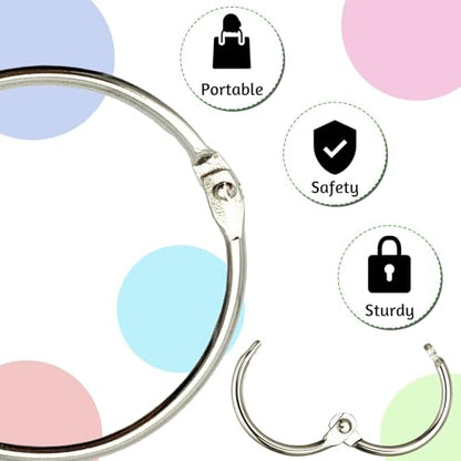 OWLKELA 100Pcs Inch Binder Rings 1inch, Loose Leaf Metal Rings for Cards & Documents, Nickel Plated Steel Clip & Key Rings - color: Silver, size: 1 inch 100 Pcs