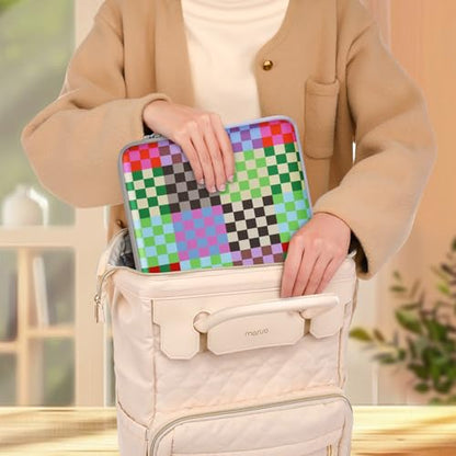MOSISO Laptop Case 13.3 inch, 13-13.3 inch Laptop Sleeve Compatible with MacBook Neo/Air 13.6/Pro 13/Pro 14, HP Dell ASUS Lenovo, Neoprene Computer Sleeve with Small Case, Colorful Checkerboard