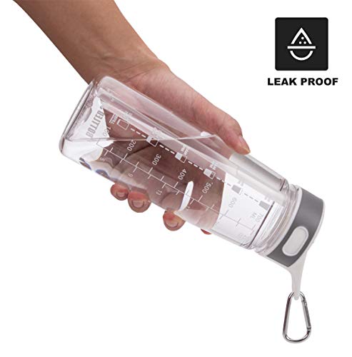 Sports Water Bottle with Straw 800ML Bike Water Bottles Reusable Water Jug 28 OZ Hydro Jug BPA-Free Wide Mouth Water Bottle with Handle for Fitness Outdoor Hiking Camping Dishwasher Safe - color: 800ml clear