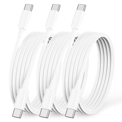 6FT USB C to USB C Charging Cord for iPhone 17 16 15, [MFi Certified] 60W USB-C to C Fast Charge Cable, 3 Pack 6 Foot USB Type C Charger for iPhone 17 16 15 Pro Max Plus, iPad, Macbook, Galaxy S25 S24 - size: 6FT