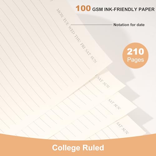 Large Hardcover Spiral Notebook College Ruled 8.5 X 11 with Stickers, Blue | 220 Pages, Notebooks for School Supplies A4 Note Book Journal Notebooks for Work Note Taking Office - color: Blue