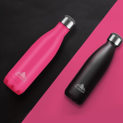 Mont-Clair Stainless Steel Water Bottle, Vacuum insulated - BPA Free, 12h Hot & 24h Cold Drinks, Metal Water Bottle 17 oz Leakproof, Ideal for Adult, Kids, Running - Berry Pink - color: Berry Pink, style: 17 Ounces