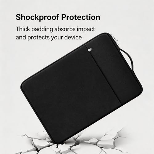 RAINYEAR 15 inch Laptop Sleeve Carrying Case with Handle & Pocket, Black | Protective Padded Polyester Laptop Sleeve Case Briefcase for 15 Inch MacBook Air/Pro , 15 inch Surface Laptop 3/4 - color: Black, size: 15"-15.4"