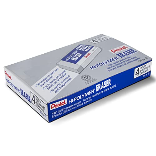 Pentel Hi-Polymer Block Eraser, Small, Box of 48 (ZEH-05) - size: 48 Pack