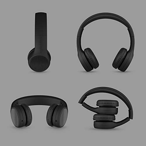 LilGadgets Connect+ Style On-Ear Kids Headphones with Microphone - SharePort Technology, SoftTouch Padding, Detachable Cable, Volume Limiting, Durable & Adjustable - Black - color: Black