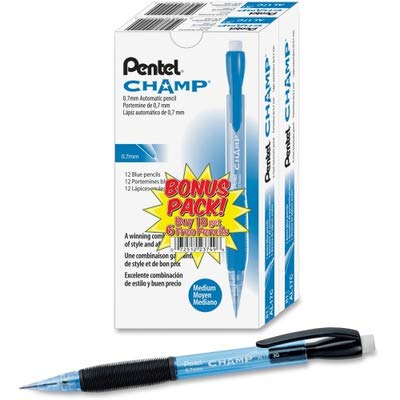 Champ Mechanical Pencil, 0.7 mm, Blue Barrel, 24/Pack (3 Pack Value Bundle)