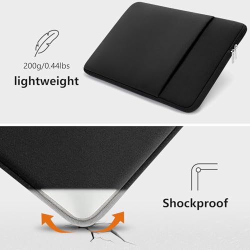 13 Inch Laptop Computer Sleeve Padded Carrying Case with Pocket Compatible with 13 inch MacBook Air M4 M3 M2 M1/Pro M3 M2 M1, Black - color: Black, size: 13"