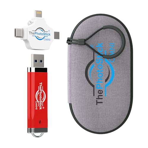 ThePhotoStick® Omni 512GB + Protective Case - Secure Photo & Video Backup and Transfer, Digital File Organization, USB & Multiport Connection for Phones, Tablets and Computers, Water Resistant Case - size: 512GB + Case
