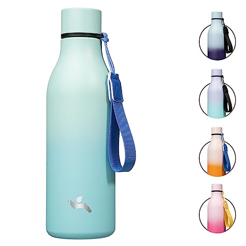Konokyo Insulated Water Bottle with Strap,18 oz Double Wall Stainless Steel Vacuum Bottles Metal Water Flask,Mint - color: Mint, size: 18 Ounces