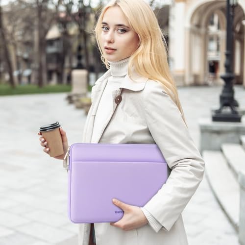 RAINYEAR Laptop Sleeve Case 13.3 Inch, Protective Portable Case with Front Pocket, Briefcase Handbag Laptop Bag Compatible with 13.3-14 Inch Laptop PC, 14 Inch MacBook Pro M5 M4 M3 M2 M1, Purple - color: Purple, size: 13.3-14 inch