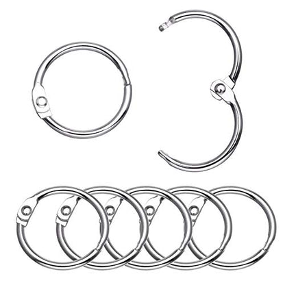 Antner 100Pcs 1 Inch Loose Leaf Binder Rings Nickel Plated Metal Office Book Rings Clips Keychain Keyrings for Index Cards, Flashcards, Notebooks, Photos, Scrapbooks, Home Office Supplies, Silver - size: 1 Inch-100 Pieces