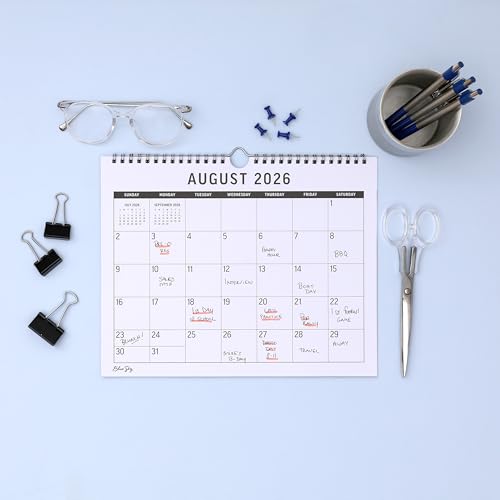Blue Sky 2026-2027 18 Month Large Print Monthly Academic Year Wall Calendar, July 2026 - December 2027, 11" x 8.75", Durable Twin Wire Binding, Perfect For Home, Office And Classroom, Silver