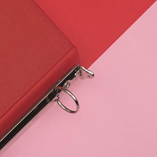 JAM PAPER Premium Linen Textured 1 inch Binders - Red 3 Ring Binder - Sold Individually - color: Red Linen, size: 1 inch