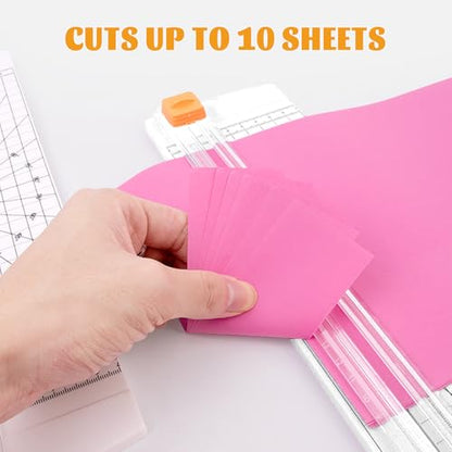 Paper Cutter Slider Small,14” Two-Way Paper Trimmer Built-in Measuring Tape
