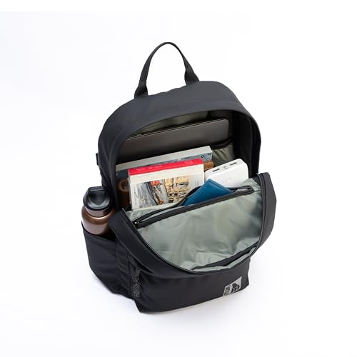 INUK Recycled Laptop Backpack for Women Men, 900D Waterproof Lightweight Travel Daypack, Airline Approved Carry On TSA Personal Item fits 13 Inch Laptop, Weekender Overnight with Luggage Strap, Black - color: Polar Night Black