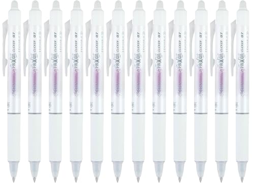 PILOT FriXion Aura Retractable Erasable Gel Pens, Fine Point 0.7 mm, Lavender Ink, Dozen - color: Lavender