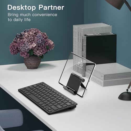 JETech Foldable Tablet Stand for 4-11" Tablets and Phones, Black | Adjustable Portable Desktop Holder, Foldable Dock for iPad/iPad Pro/Air/Mini, Galaxy Tab A8/A7 Lite/A7/S8/S7, Kindle, etc - color: Black