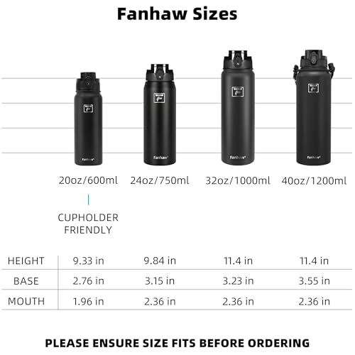 Fanhaw 24 oz Insulated Stainless Steel Water Bottle with Anti-Dust Chug Lid, Leakproof Vacuum Metal Everyday Use Bottle for Kids, Teens & Adults, Back to School Essentials (Navy Blue) - color: Navy Blue, style: 24 Ounces