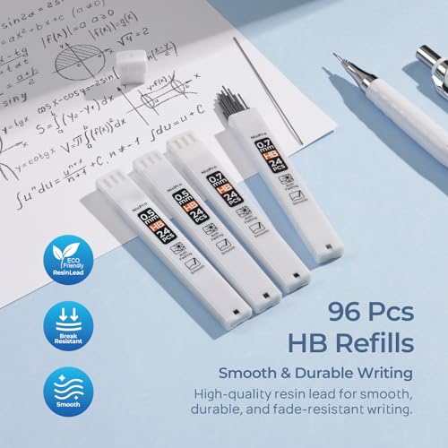 Nicpro Cute Mechanical Pencil Set, 4PCS 0.5 & 0.7 mm Pastel Drafting Pencils with 4 Tube HB Lead Refills, 4B Erasers, Rotary Retractable Eraser, Eraser Refill for Writing Sketching School Supplies - style: 0.5mm+0.7mm