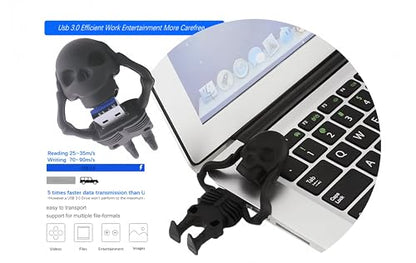 128GB USB 3.0 플래시 드라이브 참신한 만화 해골 고속 전송 속도 펜드라이브 메모리 스틱 - color: 스켈레톤.