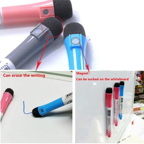 Magnetic Whiteboard Markers With Erase Fine Tip Dry Erase Markers, Magnetic Whiteboard Pen Writing Drawing Erasable Board Marker Office Supplies，Fine Tip, Low Odor White Board Markers Perfect（Purple）