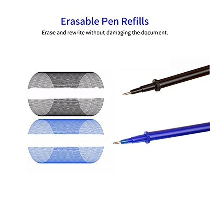 20 Pieces Blue Ink Erasable Gel Ink Pen Refills Fine Point 0.5mm Replaent Gel Pen Refills for Erasable Pens Office Scol Writing Stationery Supplies