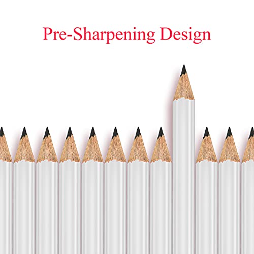 Outus 72 Pieces Golf Pencils Half Pencils with Eraser Mini Bulk Short #2 HB Pre Sharpened for Bridal Shower Wedding Office(White) - color: White