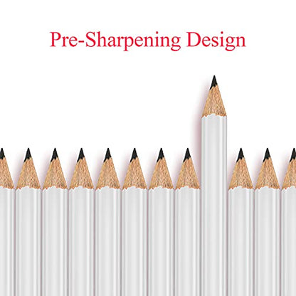 Outus 72 Pieces Golf Pencils Half Pencils with Eraser Mini Bulk Short #2 HB Pre Sharpened for Bridal Shower Wedding Office(White) - color: White