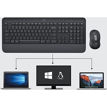 Logitech Signature MK650 Combo for Business, Wireless Mouse and Keyboard, Logi Bolt, Bluetooth, SmartWheel, Globally Certified, Windows/Mac/Chrome/Linux - Graphite, Pack of 4 - color: Graphite, style: Combo w. Small Mouse (Pack of 4)