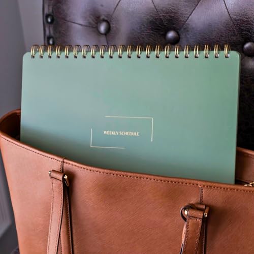 Undated Weekly Business Planner | 8.25” x 11.75” ADHD Organizer | Premium Multi-Layout Schedule | Navy | Landscape Layout - color: Navy, size: Weekly Schedule - Landscape