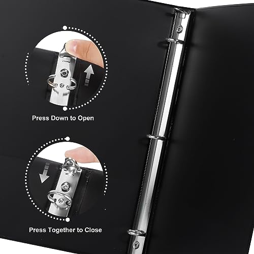 CIXILDTS 2-inch Round Ring Binder, Durable 2" 3 Ring Binder Fit Letter Size Paper, Black, 24-Pack - color: Black, size: 2", style: 24-Pack