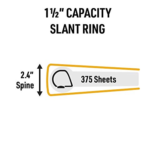 Avery UltraDuty SDS Binder with Chain, 1.5 Inch Slant Rings, Yellow/Red 3 Ring Binder (77711) - size: 1.5", style: Ultra-Duty