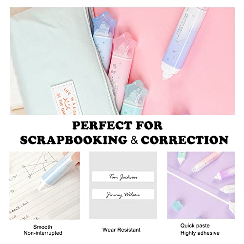 2 in 1 Correction Tape and Double Sided Tape Roller, Cute Quick Dry Japan Correction Tape, with Adhesive Tape Runner,for School Office supplies - style: BP-04