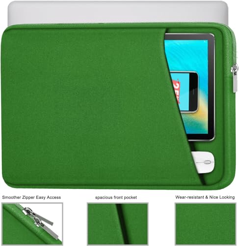 Askuko 14 inch Laptop Sleeve, Shockproof Protective Computer Cover, Durable Carrying Bag Laptop Case Compatible with 14"" MacBook Air/Pro HP Asus Lenovo Notebook, Dark Green - color: Dark Green, size: 14 inch