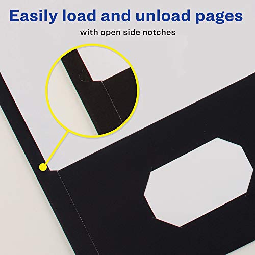 Avery Two Pocket Folders, Holds up to 40 Sheets, Business Card Slot, 25 Black Folders (47988) - style: 40 folders
