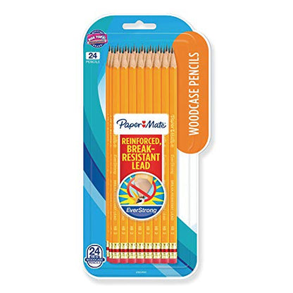 Paper Mate Everstrong #2 Pencils, Hb (#2), Black Lead, Gold Barrel, Dozen