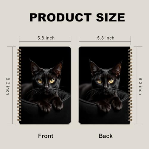 2 Pcs Cat A5 Spiral Notebook, Cute Cats College Ruled Spiral Notebook | 160 Ruled Pages Journaling Notebooks, Hardcover Journals for Writing Travel Business Office, Cat Lover Gifts for Women - color: Multicolour 0001