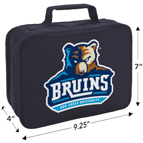 Campus Lab Bob Jones University Insulated Soft Sided Lunch Box - Reusable Lunch Bag For School Office Work, BPA Free, Navy - color: Bob Jones University