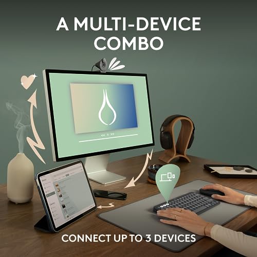 Logitech Pebble 2 Combo, Wireless Keyboard and Mouse, Quiet and Portable, Customizable, Logi Bolt, Bluetooth, Easy-Switch for Windows, macOS, iPadOS, Chrome - Black - color: Black