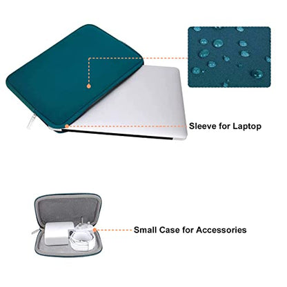 MOSISO Laptop Case 13 inch, 13 inch Laptop Sleeve Bag Compatible with MacBook Neo/Air M5 M4 M3 M2 M1 2026-2018 / Pro M2 M1 2026-2016, Neoprene Computer Sleeve Bag with Small Case, Deep Teal - color: Deep Teal, size: 13 inch