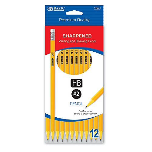 BAZIC Pre-Sharpened #2 Premium Yellow Pencil (12/Pack)(Case of 144) - size: 3 Count (Pack of 144)