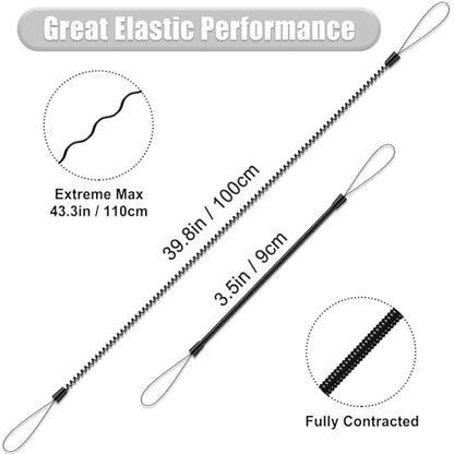 Touch Screen Tablet Stylus Lanyards Length 3.5-40" High Elastic Plastic Tethers for LCD Writing Tablet Pens Anti-Lose Tablet Pen Coil Spring Strap Leash for Office School 8 PCS