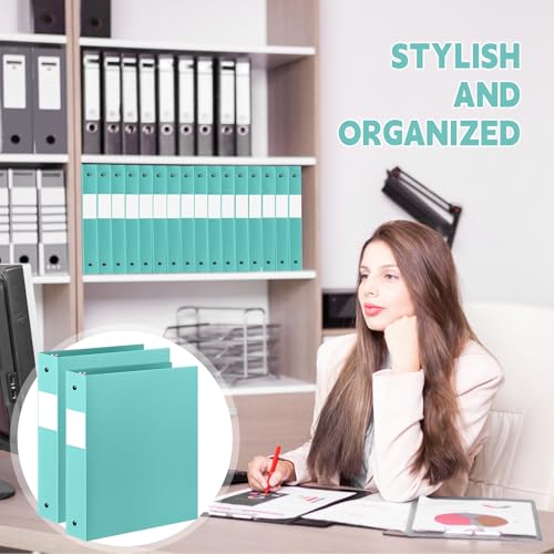 Henoyso 36 Pcs Mint Green 1.5 Inch 3 Ring Plastic Binder Bulk, 1 1/2 Inch Soft Flexible Binders Three Round Rings Fit 8.5x11 Papers for School Office Home File Organization Supplies - color: Mint Green