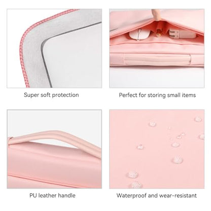 LANDICI 360°Laptop Sleeve Case 14 15 Inch Compatible with MacBook Air 15 M2/M3/M4 2022-2025, MacBook Pro 15, Hp chromebook 14, Waterproof Computer Bag Cover with Handle, Pink - color: Light Pink, size: 14-15 inch