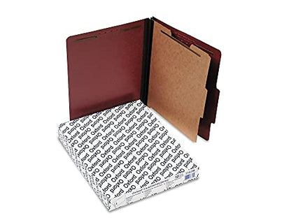 Pendaflex Pressboard Classification File Folders, 1 Divider, 2" Embedded Fasteners, 2/5 Tab Cut, Letter Size, Red, Box of 10 (1157R) - color: Red, size: Letter (Pack of 1), style: Classification