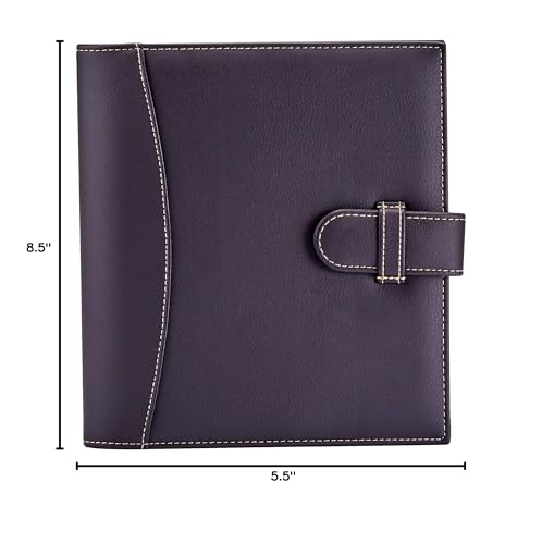 It's Academic Mini Executive Leather Portfolio Folder, 1" Ring Binder and 250-Sheet Capacity, Note Pads, and 5.5" x 8.5" Documents, 2 Pen Loops, Dark Brown Faux Leather (98295 - color: Brown, style: 8.5" x 9"