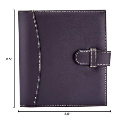 It's Academic Mini Executive Leather Portfolio Folder, 1" Ring Binder and 250-Sheet Capacity, Note Pads, and 5.5" x 8.5" Documents, 2 Pen Loops, Dark Brown Faux Leather (98295 - color: Brown, style: 8.5" x 9"