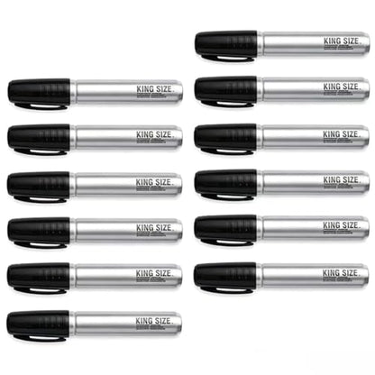 King Size Permanent Markers, Chisel Tip, Black, for Paper, Plastic, and Leather, Thick, 24 Count.